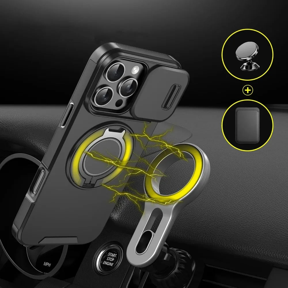 Heavy-Duty Rugged Armor Magnetic Bracket Case