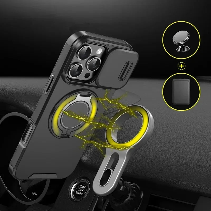 Heavy-Duty Rugged Armor Magnetic Bracket Case
