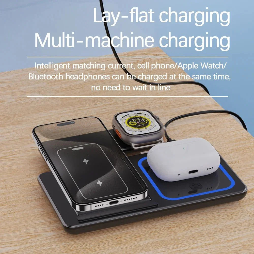 30W 3 in 1 Foldable Magnetic Wireless Charger Stand